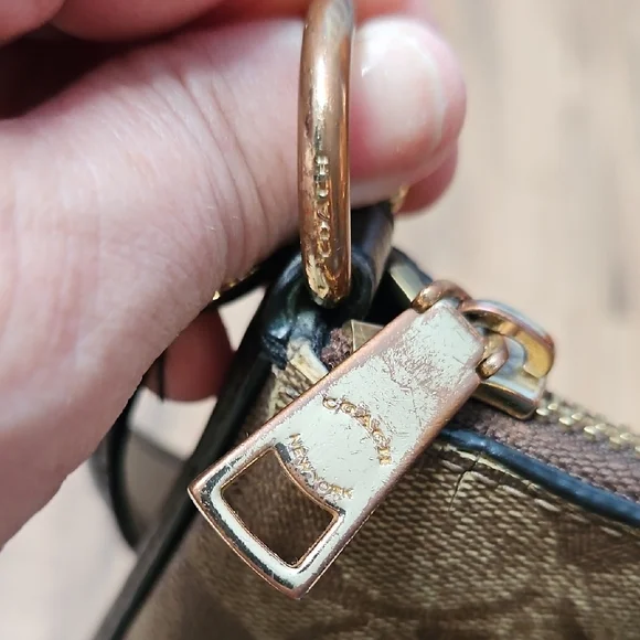 Coach Signature Marlon Women's Dark Brown and Tan Hobo Bag - Picture 14 of 17